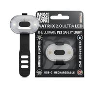 Max & Molly Matrix 2.0 Ultra LED, Lumière pour chien pour harnais, laisse & collier, Noir, Étanche, Rechargeable par USB, Lampe pour chien LED, Attache lumineuse pour chien pour plus de sécurité la