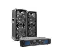 MAX Pack Complet - 2 Enceintes Disco 2x6 Pouces, Amplificateur SPL700 et Câble Inclus, Puissance de 700W, Idéal pour Les Soirées Disco, Les Karaokés, Les Fêtes