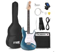 MAX Pack Guitare Électrique GigKit avec Amplificateur 40 Watts - Pétrole, Livré avec de Nombreux Accessoires
