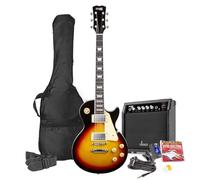 Max Pack Guitare Électrique GigKit Vintage Rock, Style SC, Ampli 40 Watts, Accessoires, Housse, Accordeur, Cordes de rechange, Sangle, Câble 3m et Médiators, Kit Complet Débutant - Sunburst