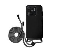Max Power Digital Coque avec Corde pour téléphone Portable Xiaomi Redmi 10C Étui en Silicone Souple avec Cordon - Possibilité de Le Suspendre au Cou (Xiaomi Redmi 10C, Noir)