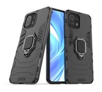 Max Power Digital Coque pour Mi 11 Lite 4G / 5G / 5G NE Housse Antichoc avec Anneau Rotatif Aimant Etui Magnétique Rigide Dure Armure Bague Support Armure Renforcée (Xiaomi Mi 11 Lite, Noir)