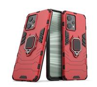 Max Power Digital Coque pour Realme 9 Pro Plus Housse Antichoc avec Anneau Rotatif Aimant Etui Magnétique Rigide Dure Armure Bague Support Armure Renforcée (Realme 9 Pro Plus, Rouge)