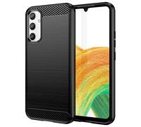 Max Power Digital Coque pour Samsung Galaxy A34 5G Étui de Protection Antichoc Silicone Noir Résistant à l'absorption des Chocs Design Fibre de Carbone Housse Élégant Fine [Recharge sans Fil]