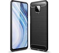 Max Power Digital Coque pour Xiaomi Redmi Note 9 Pro Étui de Protection Antichoc Silicone Noir Résistant à l'absorption des Chocs Design Fibre de Carbone Housse Élégant Fine [Recharge sans Fil]