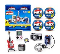 Max Premium Mini Collectibles Rétro Pack de 4 par ZURU - Walkman, Arcade, Polaroid, Boombox - Cadeau Fête des Pères Nostalgie 80s 90s, Cadeau Rétro pour Homme, Déco Bureau