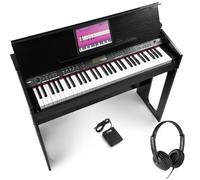 Max RhapdosyDP61 - Clavier Électronique 61 Touches Semi Lourdes avec Meuble en Bois, Casque audio et Pédale de Sustain inclus