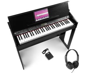 Max RhapdosyDP61 - Clavier Électronique 61 Touches Semi Lourdes avec Meuble en Bois, Casque audio et Pédale de Sustain inclus