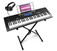 Max Rhapsody61 Clavier Électronique 61 Touches Casque et Stand Inclus | Clavier pour Débutants, Deux Modes d’Apprentissage, Expérience Musicale Interactive, Pratique Maison et Ludique