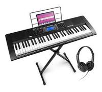 Max Rhapsody61M Clavier Électronique, 61 Touches Sensibles à la Vélocité, avec Casque Audio et Stand, Lecteur MP3 et Connexion MIDI, Deux Haut-parleurs Intégrés, Idéal pour Démarrer le Piano