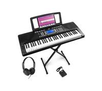 Max Rhapsody61P - Clavier Électronique 61 Touches Semi Lourdes, avec Casque Audio, Stand et Pédale de Sustain Inclus,
