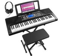 Max Rhapsody61P Clavier Électronique, 61 Touches Sensibles à la Vélocité, Pack complet, Connexion MIDI et Pédale de Sustain, Deux Haut-parleurs Intégrés, Molette de Pitch Bend