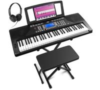 Max Rhapsody61P Clavier Électronique, 61 Touches Sensibles à la Vélocité, Pack complet, Connexion MIDI et Pédale de Sustain, Deux Haut-parleurs Intégrés, Molette de Pitch Bend