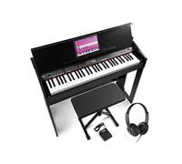 Max RhapsodyDP61 Clavier Électronique, 61 Touches, Sensibles à la Vélocité, Structure en Bois, avec Casque Audio, Banc et Pédale de Sustain, 80 musiques démo, Connexion MIDI, Idéal pour la Maison