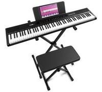 Max RhapsodyDP88 - Piano Électronique 88 Touches Semi-Lourdes avec Pédale de Sustain, Stand et Banc Inclus