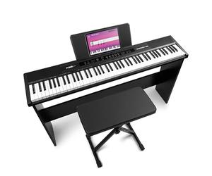 Max RhapsodyDP88W Piano Électronique 88 Touches, Sensibles à la Vélocité, Polyphonie 64 Voix, Connexion MIDI via USB-B, Pédale de Sustain et Banc Inclus, Idéal pour les Musiciens Confirmés