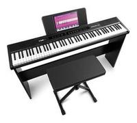 Max RhapsodyDP88W - Piano Numérique 88 Touches pour Musicien Confirmé avec Meuble en Bois, Pédale de Sustain, Banc Inclus Noir