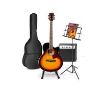 MAX ShowKit Guitare Électrique Acoustique avec Guitare et Pupitre - Sunburst, Idéal pour Débuter la Guitare