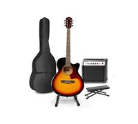 Guitare électro-acoustique GENERIQUE MAX ShowKit guitare électrique acoustique avec support de guitare et repose-pieds - Sunburst