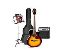 MAX ShowKit Guitare Électro-Acoustique avec Accessoires - Sunburst, Idéal pour Débuter la Guitare