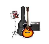 MAX ShowKit guitare électro-acoustique avec accessoires - Sunburst, idéal pour débuter la guitare