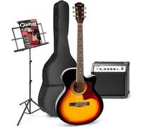 MAX ShowKit Guitare Électro-Acoustique avec Accessoires - Sunburst, Idéal pour Débuter la Guitare
