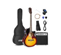 MAX Showkit - Guitare électro-acoustique - Sunburst, cordes en acier, ampli 40W, sac de transport, accordeur numérique