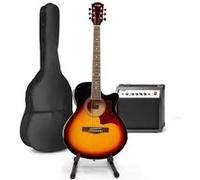 MAX ShowKit Pack Guitare Électro-Acoustique avec Accessoires - Sunburst, Idéal pour Débuter la Guitare