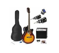 Max Showkit - Pack Guitare Electro-Acoustique Débutant 4/4 Ampli 40 Watts et Système Sans Fil | SunBurst