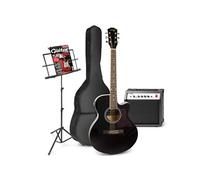 Guitare électrique acoustique MAX ShowKit - Noir - Set complet avec amplificateur et pupitre