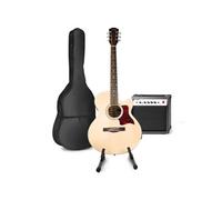 Guitare électrique acoustique MAX ShowKit avec amplificateur et support de guitare - Bois