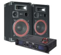 MAX SkyTec DJ PA Kit Amplificateur et Haut-Parleur 700W