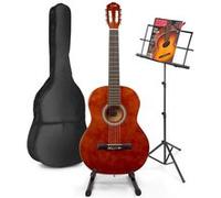 Guitare folk GENERIQUE MAX SoloArt guitare acoustique classique avec musique et support de guitare - Marron
