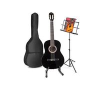 Guitare acoustique classique - MAX - SoloArt - Noir - Set complet pour débutants - Accessoires inclus