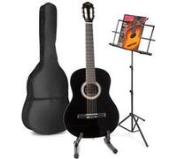 Guitare acoustique classique - MAX - SoloArt - Noir - Set complet pour débutants - Accessoires inclus