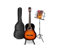 MAX SoloArt guitare acoustique classique avec musique et support de guitare - Sunburst, idéal pour débuter la guitare