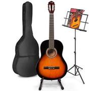 MAX SoloArt guitare acoustique classique avec musique et support de guitare - Sunburst, idéal pour débuter la guitare