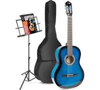 MAX SoloArt guitare acoustique classique avec pupitre - Bleu, idéal pour débuter la guitare Bleu