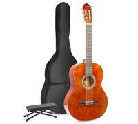 MAX SoloArt guitare acoustique classique avec repose-pied - Marron, idéal pour débuter la guitare