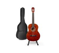 MAX SoloArt guitare acoustique classique avec support de guitare - Marron idéal pour débuter la guitare