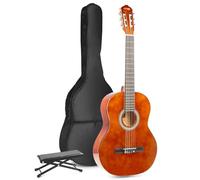 MAX SoloArt Guitare acoustique classique avec voetsteun - Bruin (hout)