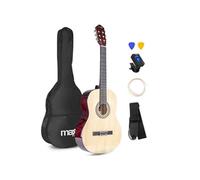 Guitare classique adulte débutant MAX SoloArt - Bois naturel - Cordes en nylon