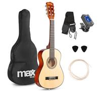 MAX! Pack guitare classique Junior 1/4 SoloArt – Bois naturel, cordes nylon, sac et accessoires