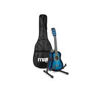 Max SoloArt Pack Guitare Classique Junior 1/4 - Bleue, Cordes en Nylon, 4 à 6 ans, Sac de Transport, Médiators, Sangle, Support Guitare, un Cadeau pour Enfants Idéal pour Débuter la Guitare