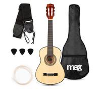 Max SoloArt Pack Guitare Classique Junior 1/4 - Bois Naturel Clair, Cordes en Nylon, 4 à 6 ans, Sac de Transport