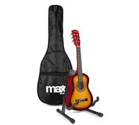 Max SoloArt Pack Guitare Classique Junior 1/4 - Sunburst, Cordes en Nylon, 4 à 6 ans, Sac de Transport, Médiators, Sangle, Support Guitare, un Cadeau pour Enfants Idéal pour Débuter la Guitare