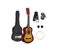 MAX! Pack Guitare Classique SoloArt 1/4 Junior - Sunburst, Cordes nylon, 4 à 6 ans, Sac & Médiators