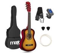 Max SoloArt Pack Guitare Classique Junior 1/4 - Sunburst, Enfant 4 à 6 ans Marron G