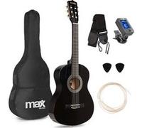 Max SoloArt Pack Guitare Classique Junior 3/4 - Noire, Enfant 8 à 12 ans Noir