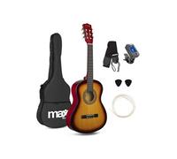MAX! Pack guitare classique SoloArt Junior 3/4 Sunburst, cordes nylon, sac, 8 à 12 ans